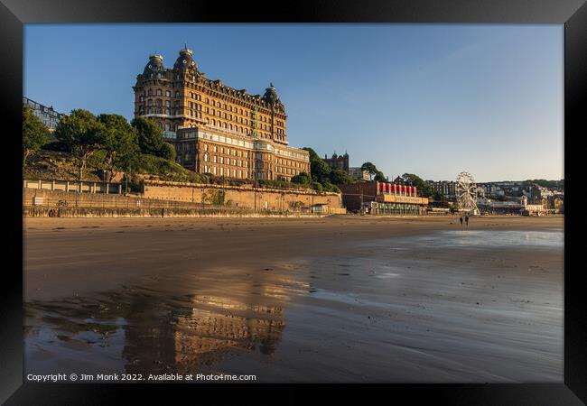 The Grand Hotel and Seafront, Scarborough Framed Print by Jim Monk