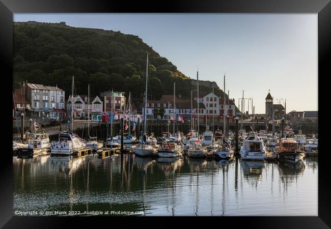 First light at Scarborough Harbour Framed Print by Jim Monk