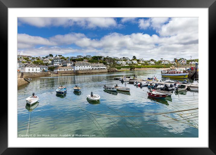 St Mawes Harbour, Cornwall Framed Mounted Print by Jim Monk
