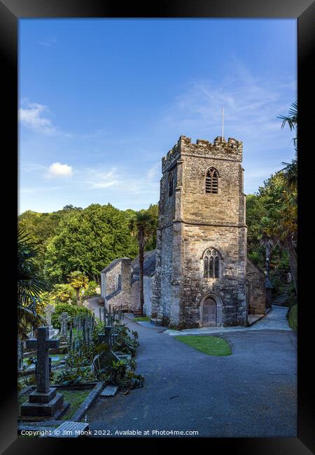 St Just in Roseland Church, Cornwall Framed Print by Jim Monk