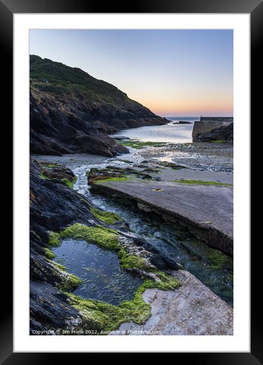 Portloe Sunrise Glow Framed Mounted Print by Jim Monk