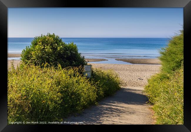 Path to Pendower Beach Framed Print by Jim Monk