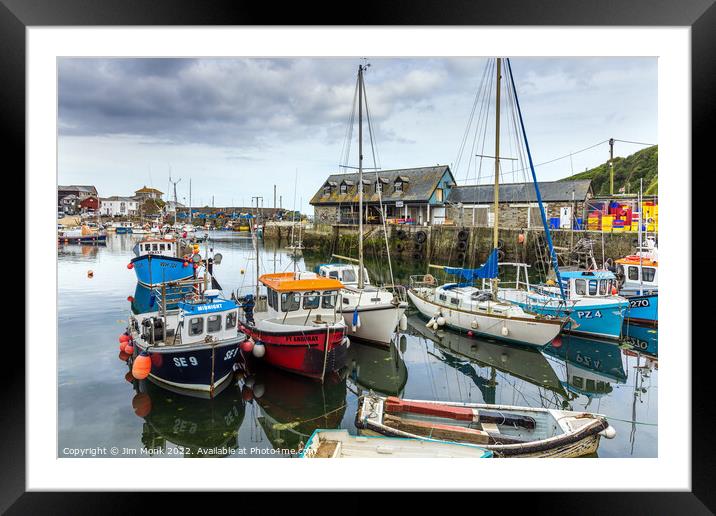 Mevagissey Harbour Framed Mounted Print by Jim Monk