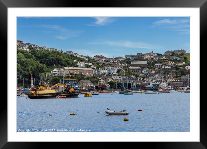 The river Fowey and Polruan, Cornwall Framed Mounted Print by Jim Monk