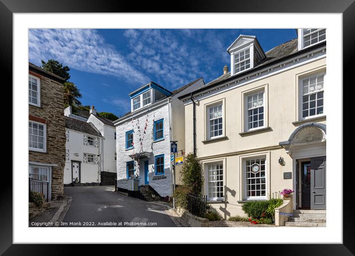 Customs House Hill, Fowey Framed Mounted Print by Jim Monk