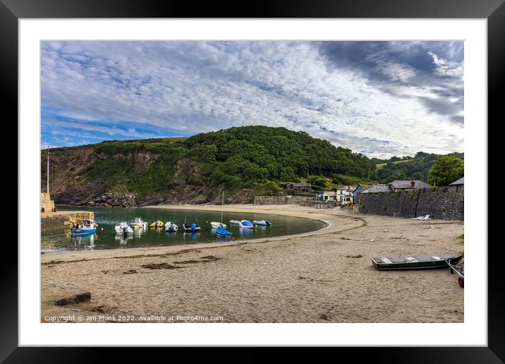 Polkerris Beach and Harbour, Cornwall Framed Mounted Print by Jim Monk