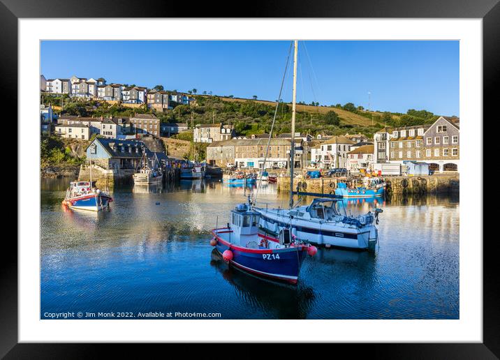 Mevagissey Harbour Framed Mounted Print by Jim Monk
