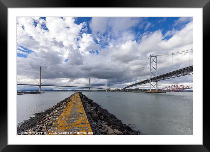 The Bridges over the Forth, Scotland Framed Mounted Print by Jim Monk
