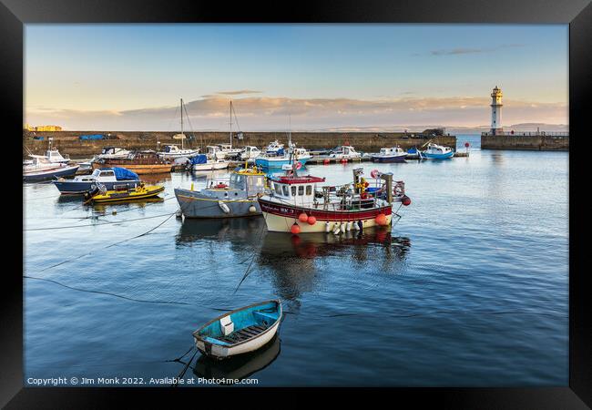 Sunrise at Newhaven Harbour Framed Print by Jim Monk