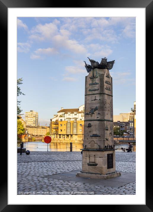 Memorial on The Shore at Leith Framed Mounted Print by Jim Monk