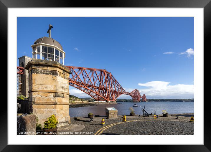 North Queensferry Harbour Light Tower Framed Mounted Print by Jim Monk