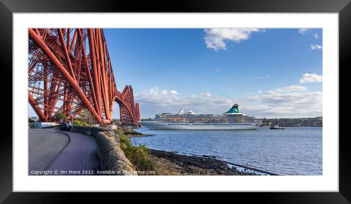 Cruising under the Forth Bridge Framed Mounted Print by Jim Monk
