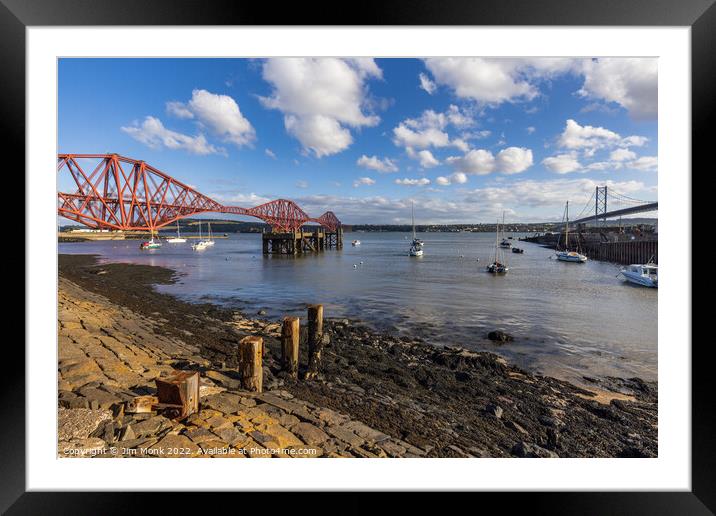 North Queensferry Harbour, Scotland Framed Mounted Print by Jim Monk