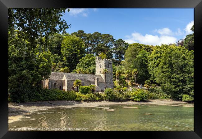 St Just in Roseland Church, Cornwall, Uk Framed Print by Jim Monk