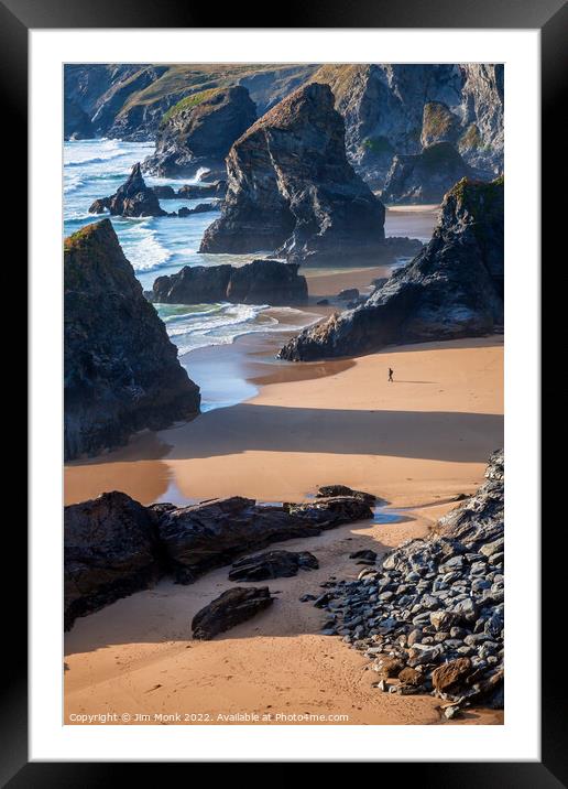 Bedruthan Steps Framed Mounted Print by Jim Monk