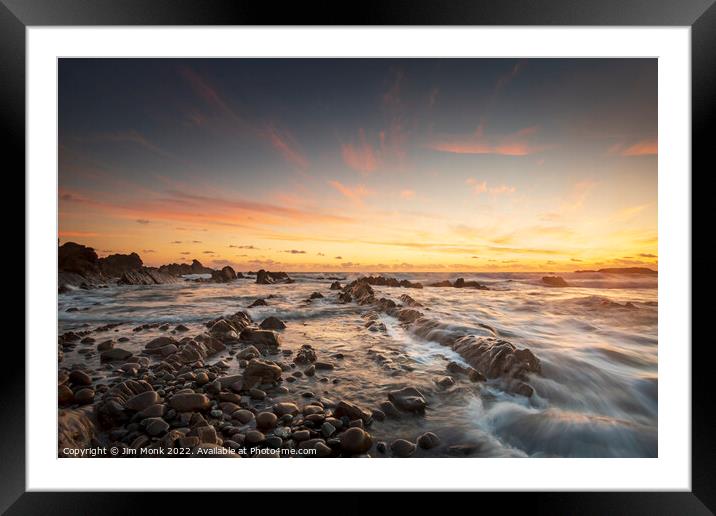 Bude Sunset in Cornwall Framed Mounted Print by Jim Monk