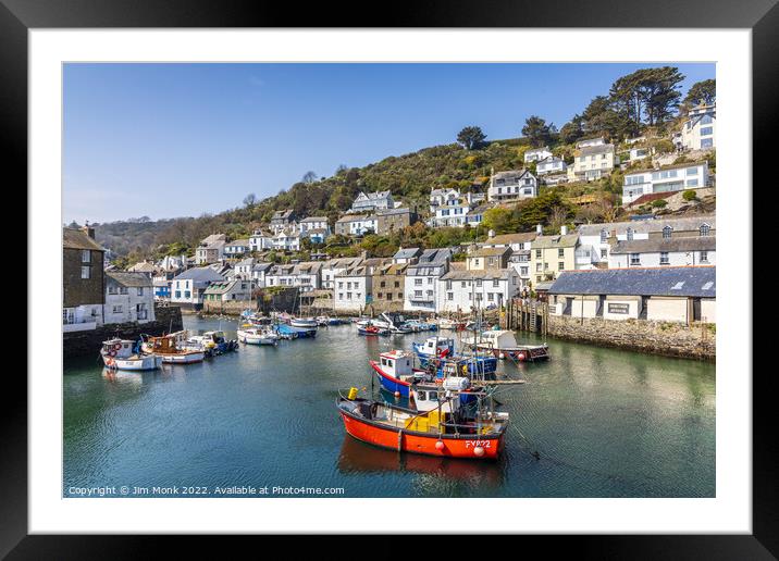The fishing village of Polperro, Cornwall Framed Mounted Print by Jim Monk