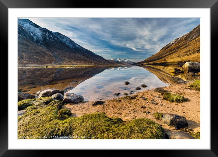 Mountain Reflections, Loch Etive Framed Mounted Print by Jim Monk