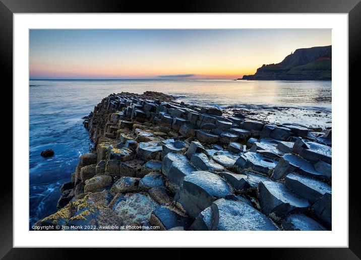 Giant's Causeway Sunset Framed Mounted Print by Jim Monk