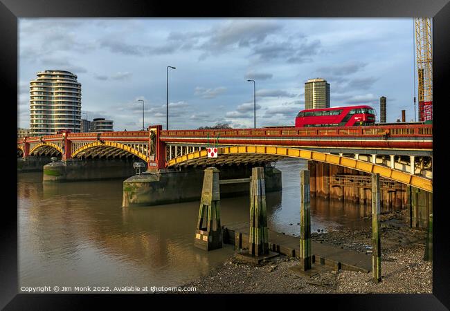 Vauxhall Bridge, London Framed Print by Jim Monk