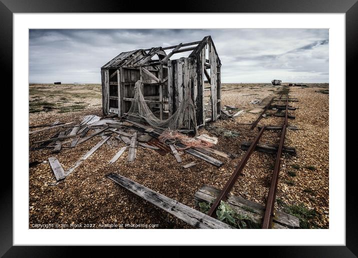 Old fishing shack Dungeness Framed Mounted Print by Jim Monk