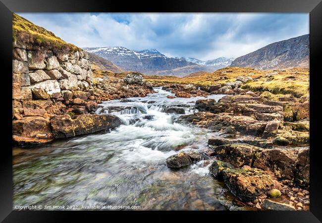  Mountain River, Isle of Harris Framed Print by Jim Monk