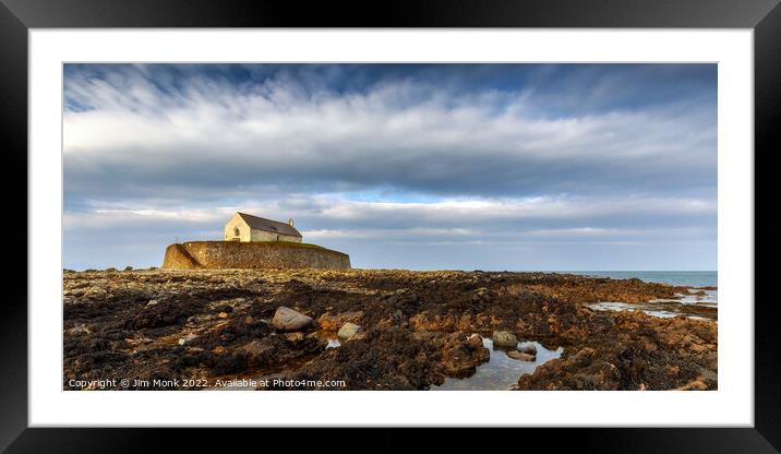 St Cwyfan's Church, Anglesey Framed Mounted Print by Jim Monk