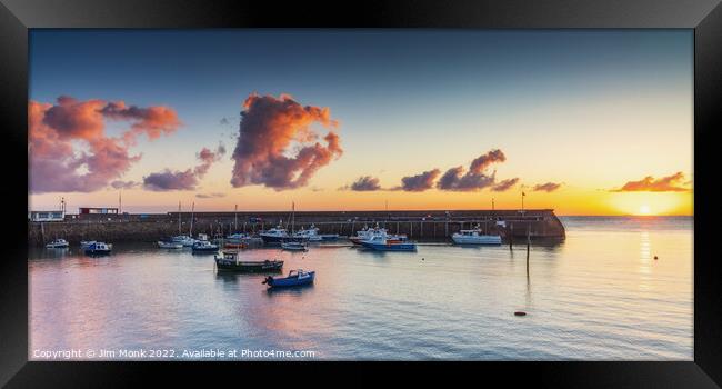 Harbour Sunrise, Minehead Framed Print by Jim Monk