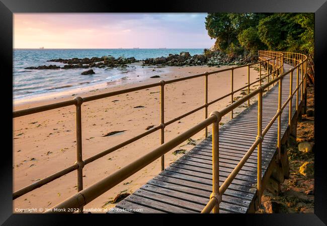 Seagrove Bay Walkway, Isle of Wight Framed Print by Jim Monk