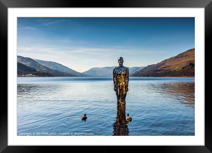 Mirror Man on Loch Earn Framed Mounted Print by Jim Monk
