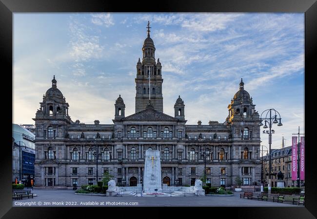 Glasgow City Chambers Framed Print by Jim Monk