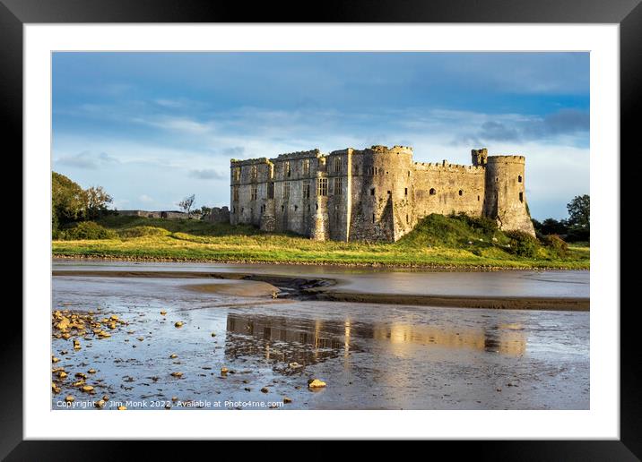 Carew Castle, Pembrokeshire, Wales. Framed Mounted Print by Jim Monk