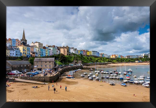 Harbour and North Beach - Tenby Framed Print by Jim Monk