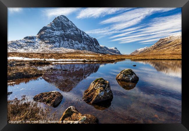 Buachaille Etive Mor Reflections Framed Print by Jim Monk