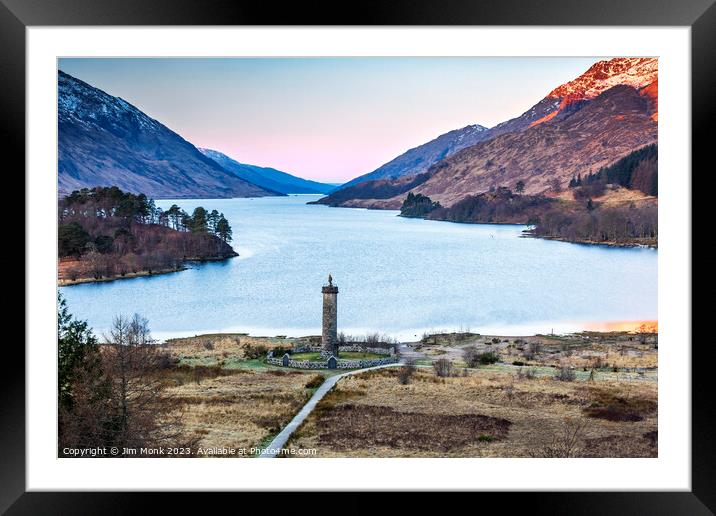 The Glenfinnan Monument at Loch Shiel Framed Mounted Print by Jim Monk
