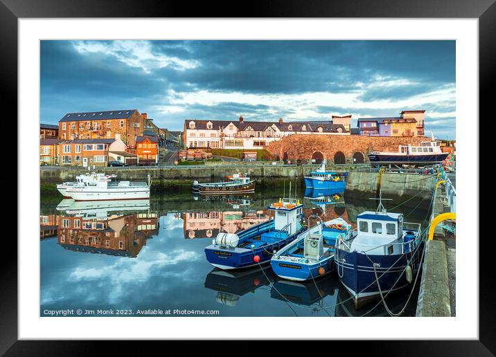 Seahouses Harbour, Northumberland Framed Mounted Print by Jim Monk