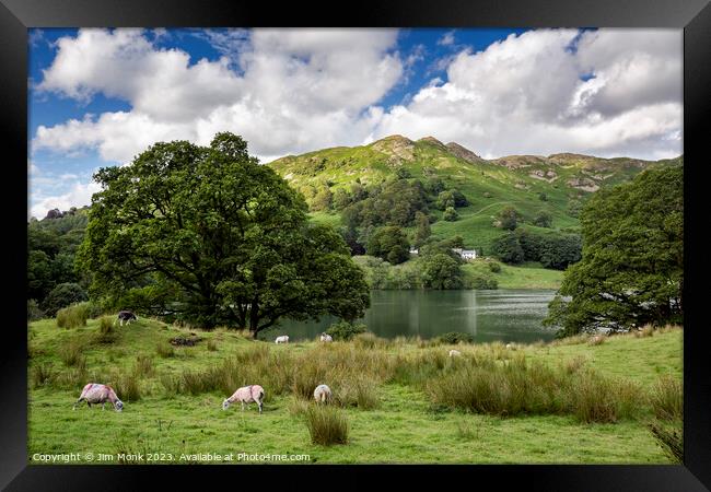 Loughrigg Tarn and Fell Framed Print by Jim Monk