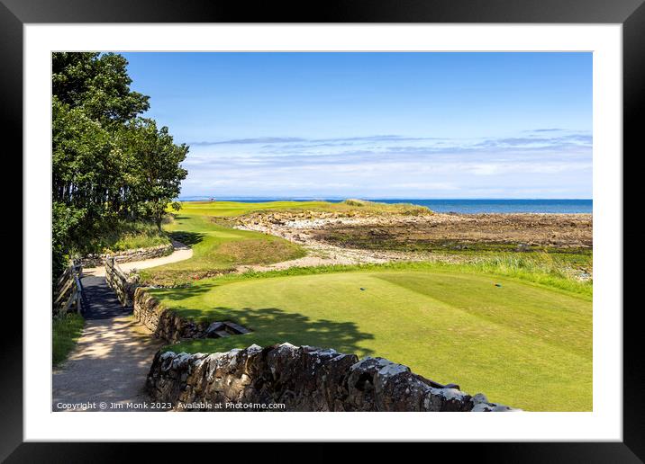 The wonderful 15th, Kingsbarns Golf Links Framed Mounted Print by Jim Monk