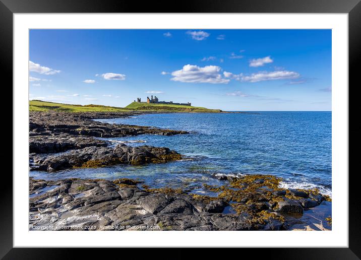 Dunstanburgh Castle ruins, Northumberland Coast Framed Mounted Print by Jim Monk