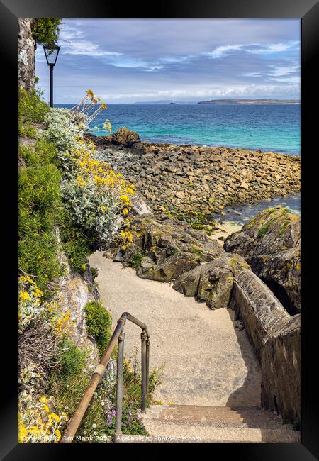 Coastal Path, St Ives Head Framed Print by Jim Monk