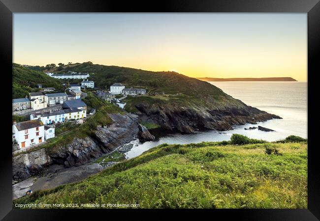 Portloe Sunrise Seascape Framed Print by Jim Monk