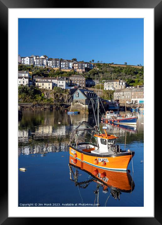 The Inner Harbour of Mevagissey Framed Mounted Print by Jim Monk