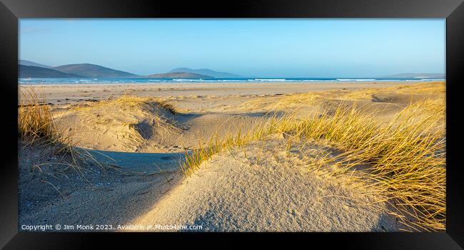 Serenity on Luskentyre Beach Framed Print by Jim Monk