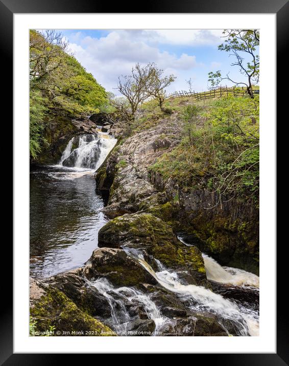 Beezley Falls, Yorkshire Dales Framed Mounted Print by Jim Monk