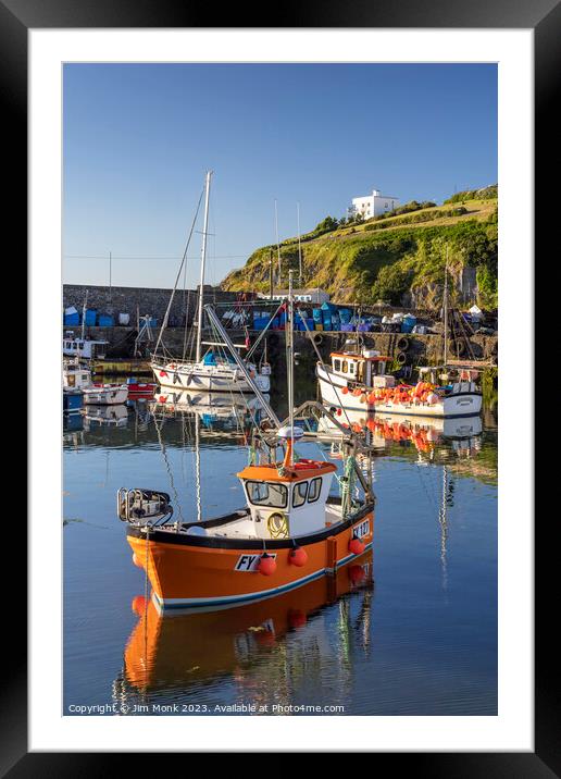 The Inner Harbour of Mevagissey in Cornwall Framed Mounted Print by Jim Monk