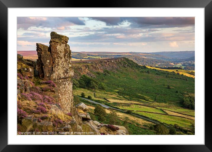 Pinnacle Rock, Curbar Edge Framed Mounted Print by Jim Monk