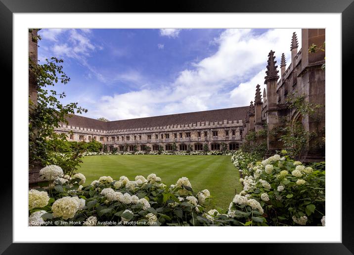 Magdalen College Cloister, Oxford Framed Mounted Print by Jim Monk