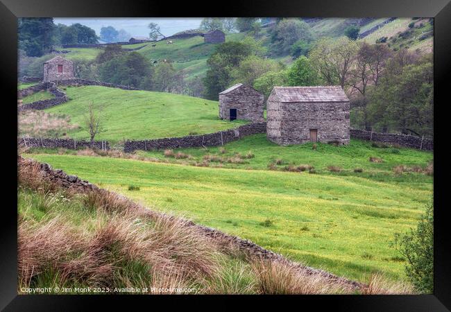 Buttercups and Barns, Yorkshire Dales Framed Print by Jim Monk