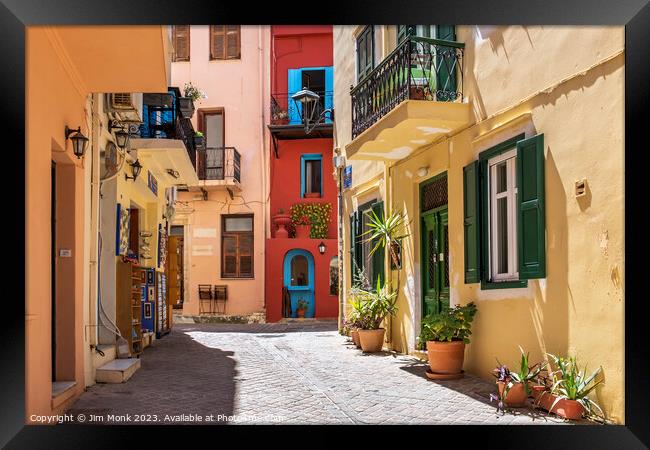 Old Town of Chania, Crete  Framed Print by Jim Monk