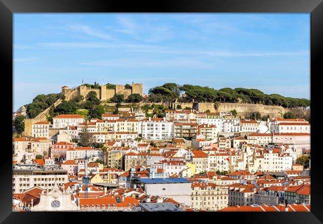 View from Miradouro de Sao Pedro in Lisbon Framed Print by Jim Monk